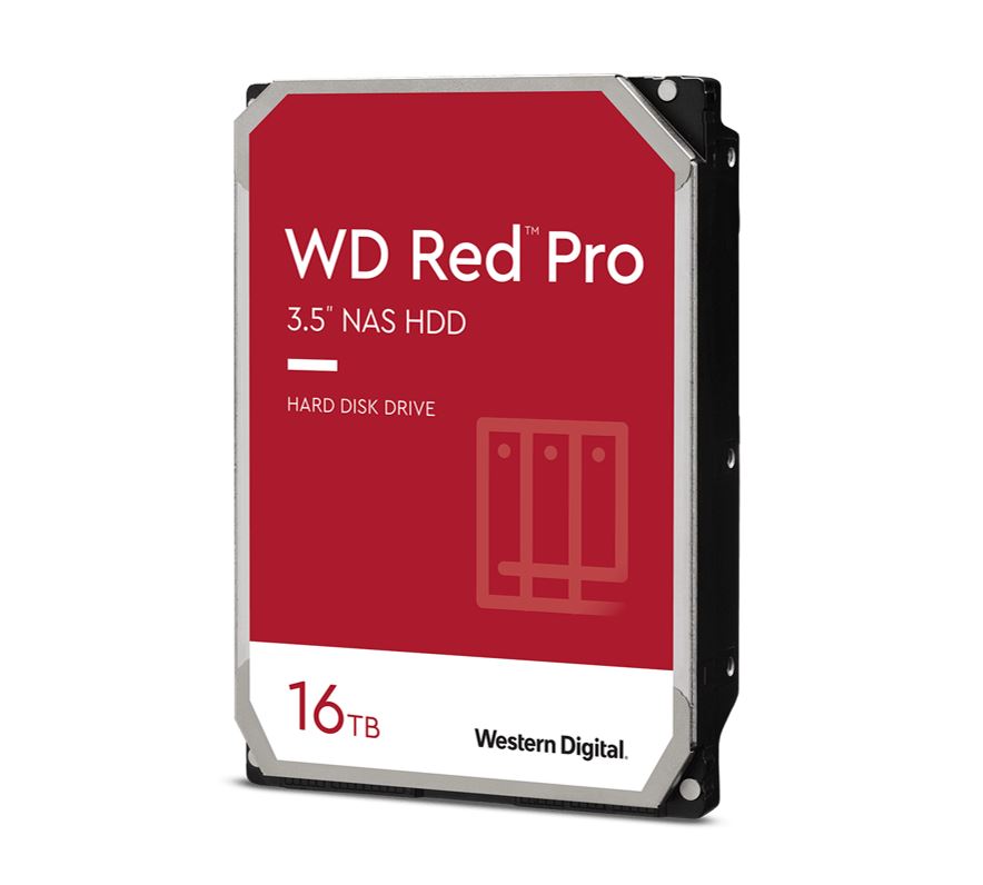 Western Digital WD Red Pro 16TB 3.5' NAS HDD SATA3 7200RPM 512MB Cache 24x7 300TBW ~24-bays NASware 3.0 CMR Tech 5yrs wty