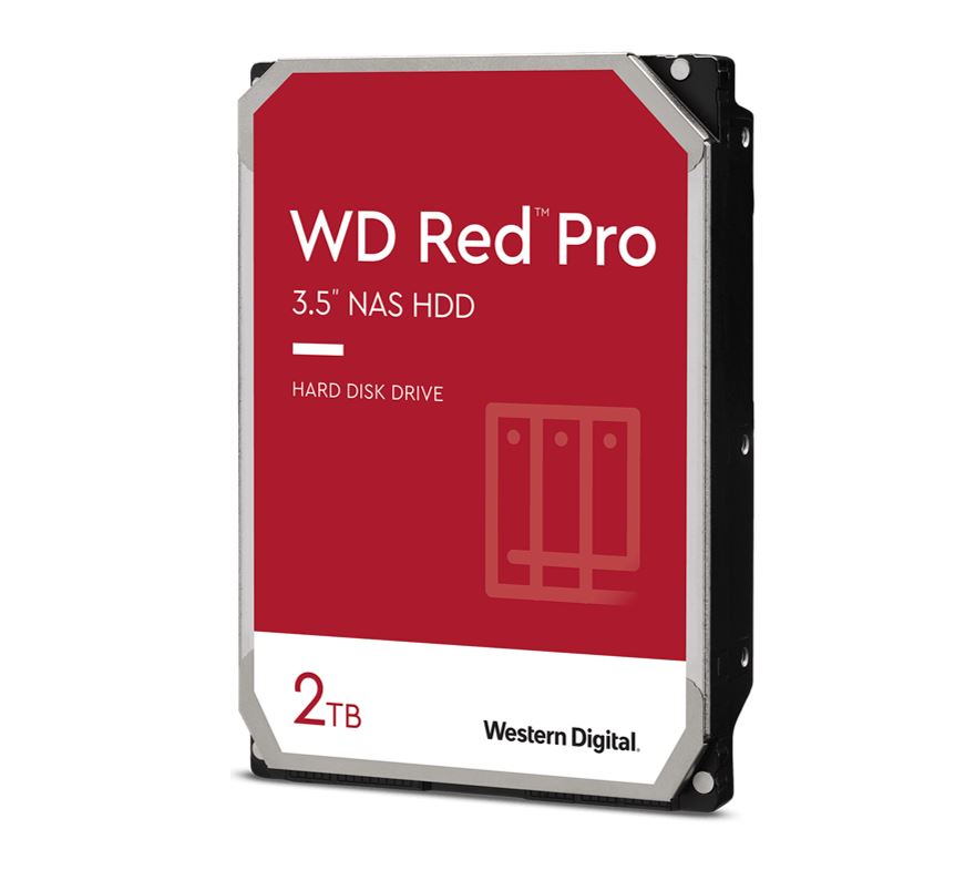 Western Digital WD Red Pro 2TB 3.5' NAS HDD SATA3 7200RPM 64MB Cache 24x7 300TBW ~24-bays NASware 3.0 CMR Tech 5yrs wty