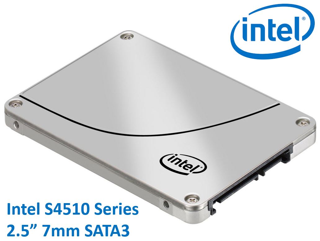 Intel DC S4510 2.5' 3.84TB SSD SATA3 6Gbps 3D2 TCL 7mm 560R/510W MB/s 97K/32K IOPS 1xDWPD 2 Mil Hrs MTBF Data Center Server 5yrs Wty