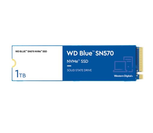 Western Digital WD Blue SN570 1TB NVMe SSD 3500MB/s 3000MB/s R/W 600TBW 460K/450K IOPS M.2 Gen3x4 1.5M hrs MTBF 5yrs wty