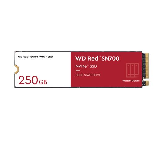 Western Digital WD Red SN700 250GB NVMe NAS SSD 3100MB/s 1600MB/s R/W 500TBW 220K/180K IOPS M.2 Gen3x4 1.75M hrs MTBF 5yrs wty