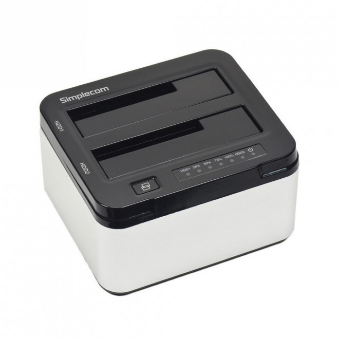 Simplecom SD322 Dual Bay USB 3.0 Aluminium Docking Station for 2.5' and 3.5' SATA HDD Silver