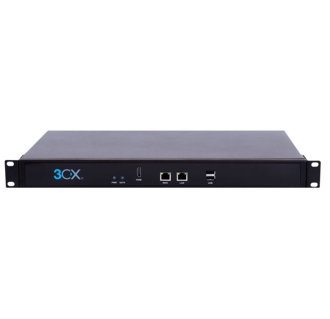 3CX Rackmount 1RU PC - Intel Dual Core Celeron CPU, 8GB RAM, 1TB SSD, 2 x Gb LAN, 2 x USB 2.0, Short Depth, 3CX pre installed (Debian) 1 year Warranty