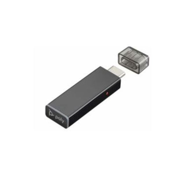 Plantronics/Poly Spare, D200 USB-C Adapter, DECT version, connects PC to compatible Plantronics DECT headset