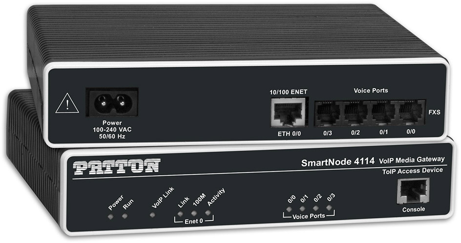 Patton SN4112/JS  SmartNode Dual FXS VoIP Gateway 1x10/100baseT, H.323 and SIP, External Power