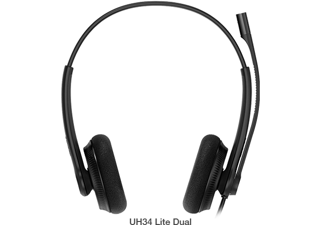 Yealink UH34 Dual Ear Wideband Noise Cancelling Microphone - USB Connection, Foam Ear Cushions, Designed for Microsoft Teams