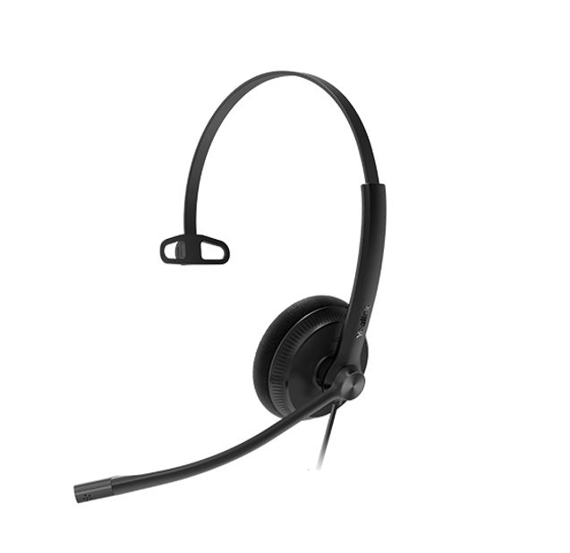 Yealink YHS34 Mono Wideband Noise-Canceling Headset, Monaural Ear, RJ9, QD Cord, Leather Ear Piece, Hearing Protection