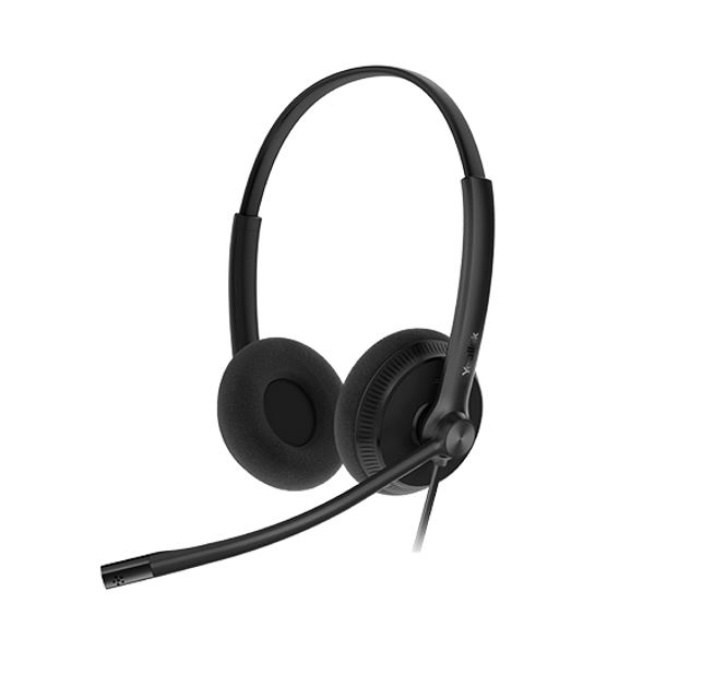 Yealink YHS34 Lite Dual Wideband Noise-Canceling Headset, Binaural Ear, RJ9, QD Cord, Foamy Ear Cushion, Hearing Protection