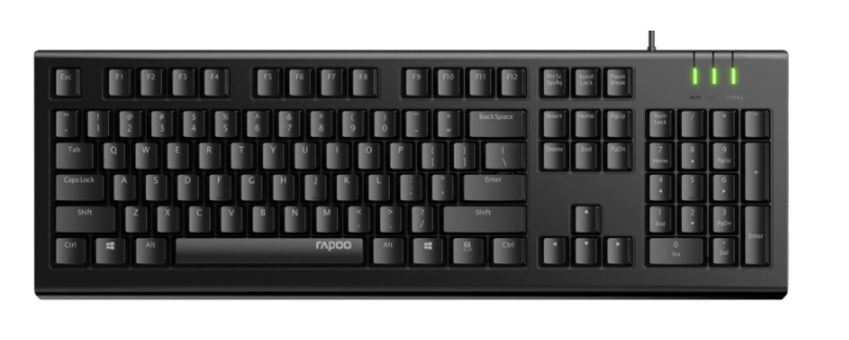 buy RAPOO NK1800 Wired Keyboard, Entry Level, Laser Carved Keycap, Spill-Resistant, Multimedia Hotkeys ~ KBLT-K120 online from our Melbourne shop