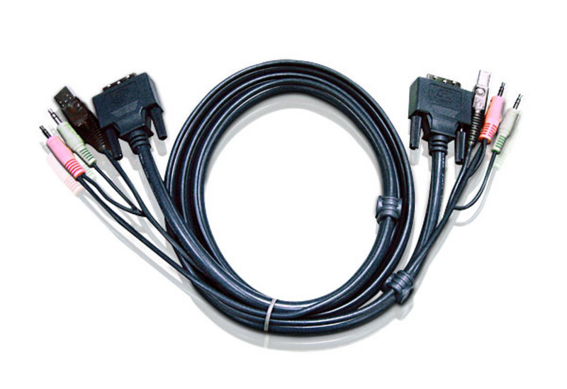 Aten KVM Cable 5m with DVI-D (Dual Link), USB & Audio to DVI-D (Dual Link), USB & Audio to suit CS178xA, CS164x (LS)