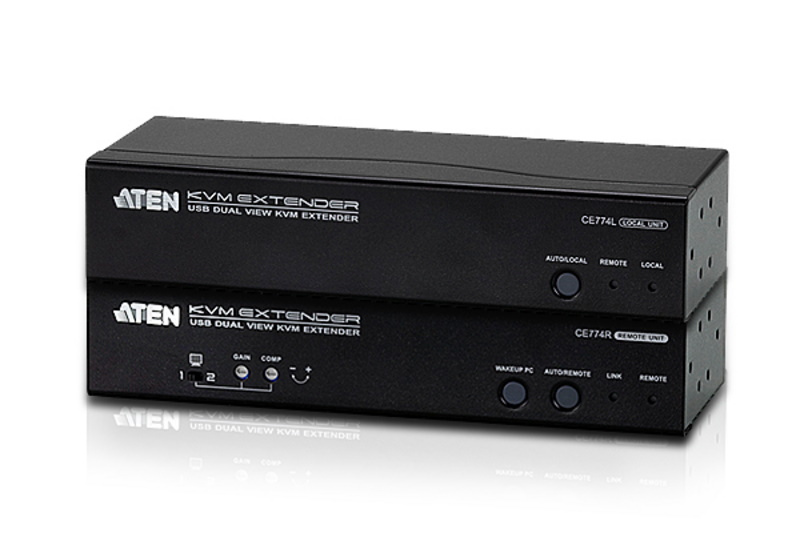 Aten USB Dual VGA Cat 5 KVM Extender (1600 x 1200@150m);1920 x 1200 @ 60Hz (30 m), RS-232, Audio (LS)