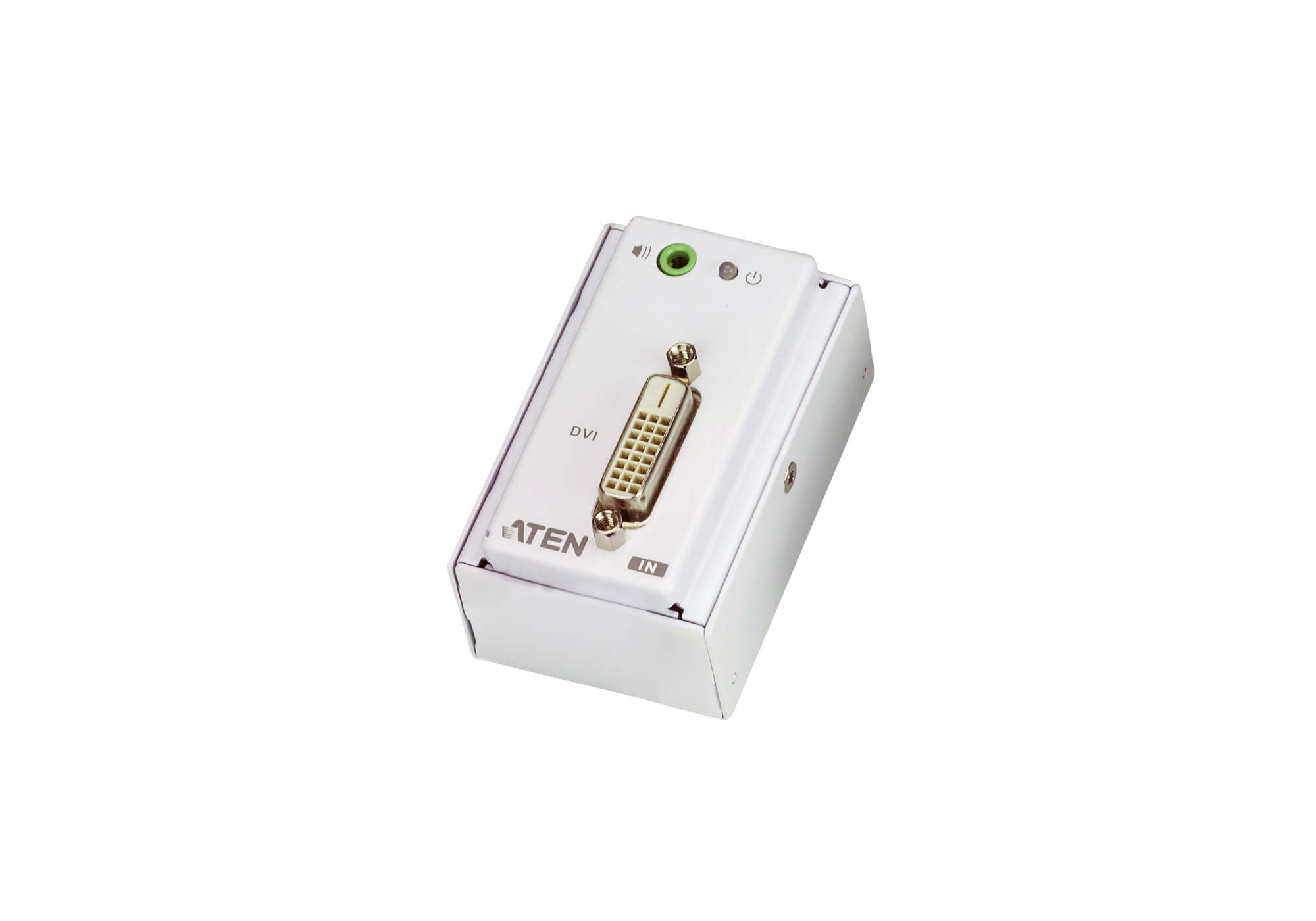 Aten DVI Over 2 Cat 5 Extender with MK Wall Plate, 8-segment equalization adjustment switch