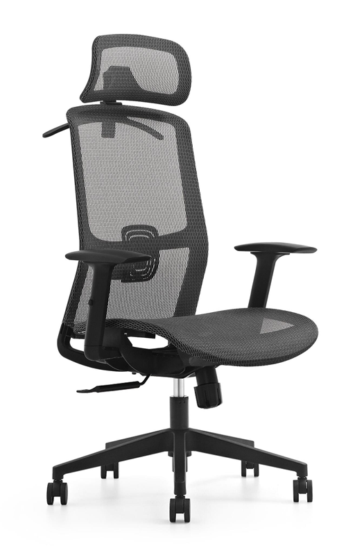 Brateck Ergonomic Mesh Office Chair with Headrest (655x675x1165-1265mm) Up to 150kg  - Steel Mesh - Color:Black