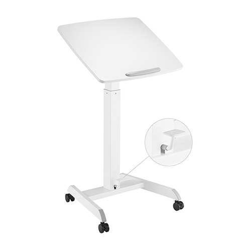 buy Brateck Height Adjustable Mobile Workstation with Foot Pedal and Tiltable Desktop online from our Melbourne shop