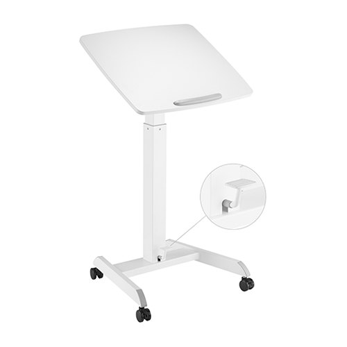 Brateck Height Adjustable Mobile Workstation with Foot Pedal and Tiltable Desktop