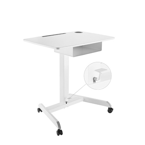 buy Brateck Height Adjustable Mobile Workstation With Drawer - White online from our Melbourne shop