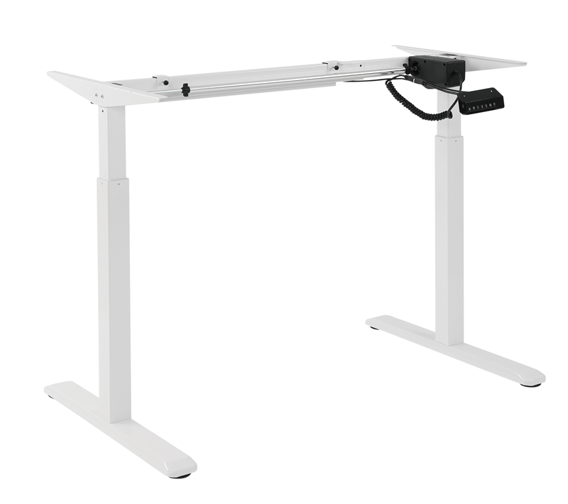buy Brateck 2-Stage Single Motor Electric Sit-Stand Desk Frame with button Control Panel-White Colour (FRAME ONLY); Requires TP18075 for the Board online from our Melbourne shop