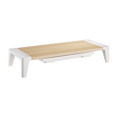 Brateck White Birch Monitor Riser with Increased Height and Drawer (554x215x100mm) Fit Screen Size 13'-32' Weight CapacityUp to 20kg