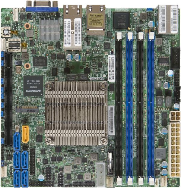 Supermicro X10SDV-16C-TLN4F Motherboard, Intel Xeon Processor D-1587, ITX, 4 x DIMM, 1 x PCI-E x16, M.2,