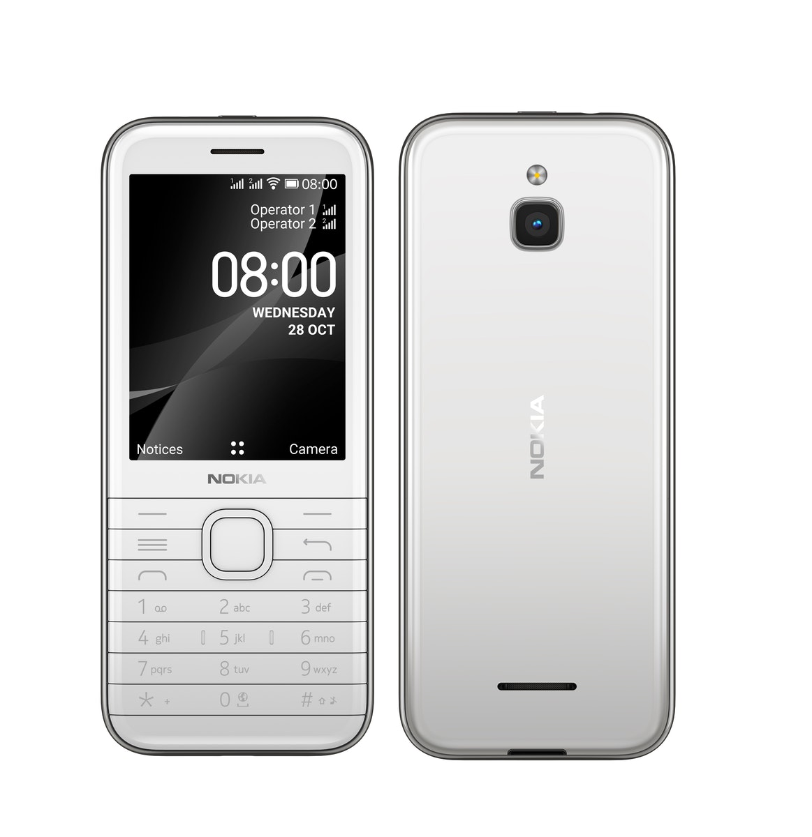 Nokia 8000 4G White *AU STOCK* 2.8' Screen,4GB Memory, 512 MB RAM,  2MP Rear Camera, Dual SIM, 1500mAh Removeable Battery, WiFi Support