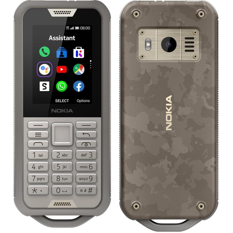 Nokia 800 4G Tough Sand 2.4' Screen,4GB Memory, 512 MB RAM,  2MP Rear Camera, IP68, drop protection, MIL-STD-810G compliant, 2100 mAh Battery