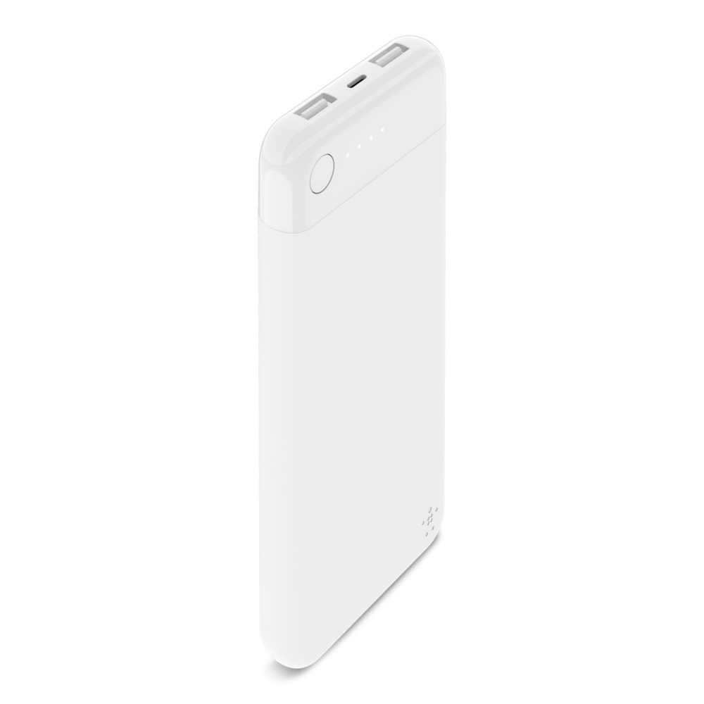 Belkin BOOST↑CHARGE™ Power Bank 10K with Lightning Connector - White (F7U046btWHT),  $2500 Connected Equipment Warranty, 70 Hours More Battery Life
