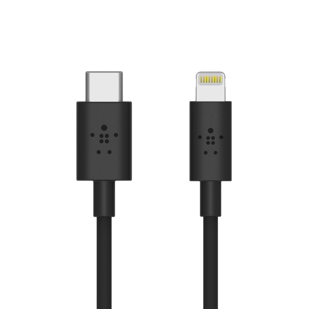Belkin BOOST↑CHARGE™ USB-C Cable with Lightning Connector - Black (F8J239bt04-BLK), Fast Charge Compatible, Stay In Sync, MFi-Certified for safety