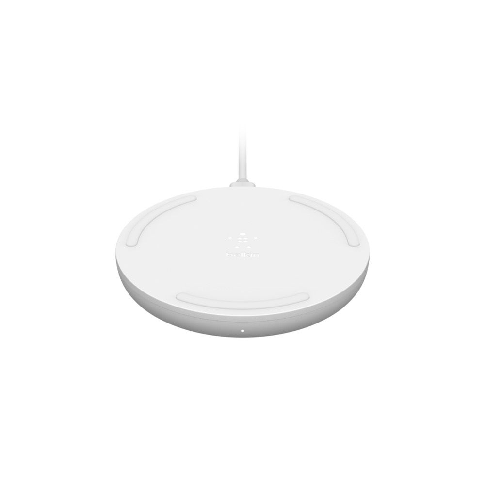 Belkin BOOST↑CHARGE™ 10W Wireless Charging Pad + Cable (Wall Charger Not Included) - White (WIA001btWH), Fast Wireless Charging, Case compatible