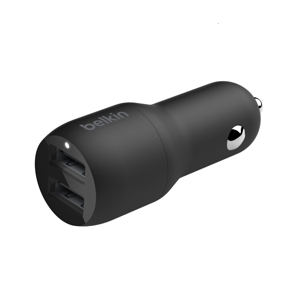 Belkin BOOST↑CHARGE™ Dual USB-A Car Charger 24W + USB-A to USB-C® Cable - Black (CCE001bt1MBK), $2,500 Connected Equipment Warranty,Fast Charging
