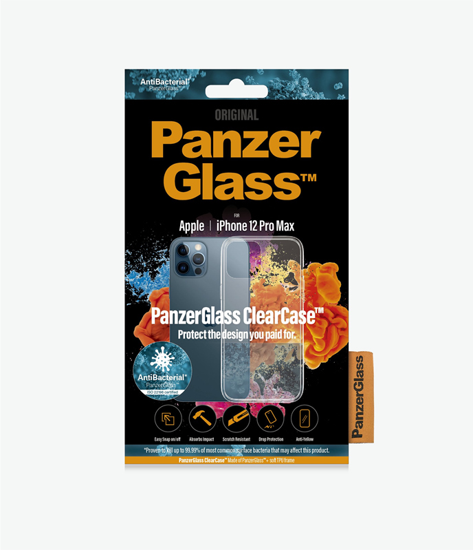 PanzerGlass™ ClearCase™ Apple iPhone 12 Pro Max - (0250), Scratch resistant, Anti greasy, Anti Ageing, Protection against Drops and Dust, Clear case