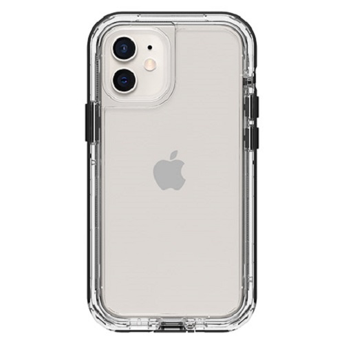 LifeProof NEXT Case for Apple  iPhone 12 Mini - Black Crystal (CLEAR/BLACK) (77-65378), Made with 55% recycled plastic