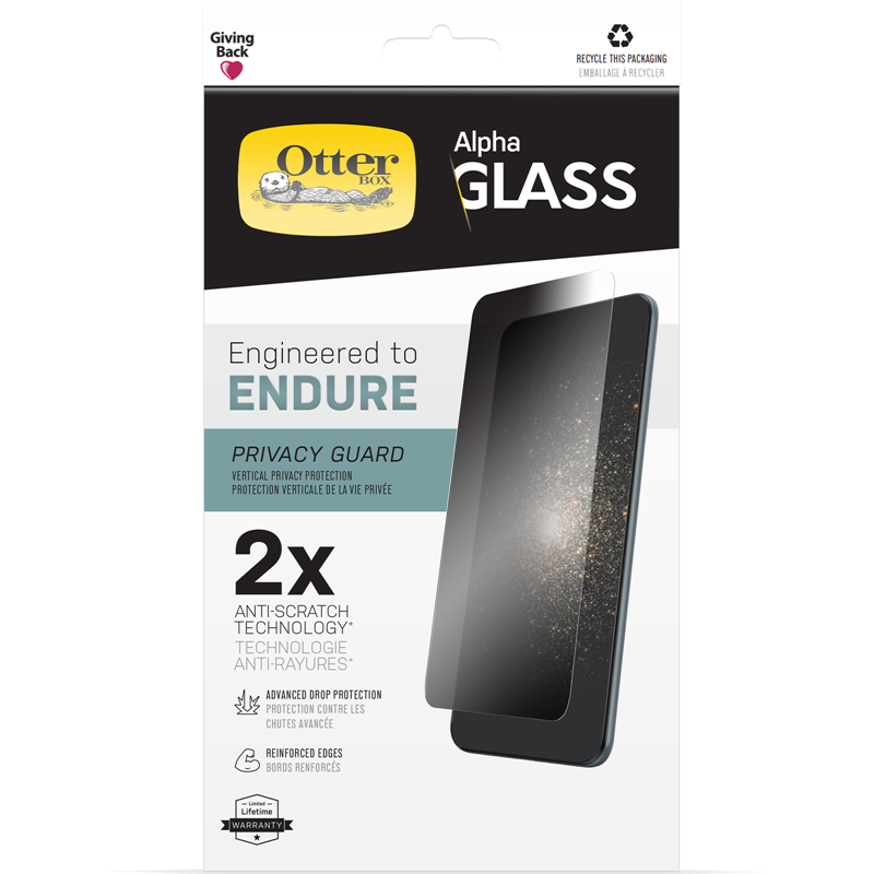 OtterBox iPhone 13 Pro Alpha Glass Privacy Screen Protector - Clear( 77-85939 ), Shatter-Resistant Drop Protection, Reinforced Edges Resist Chipping