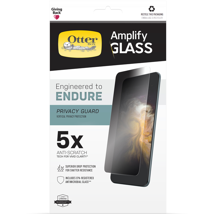 OtterBox  iPhone 13 Pro Amplify Glass Privacy Screen Protector - Clear (77-85964), Shatter-Resistant Drop Protection, 100% Case Compatibility