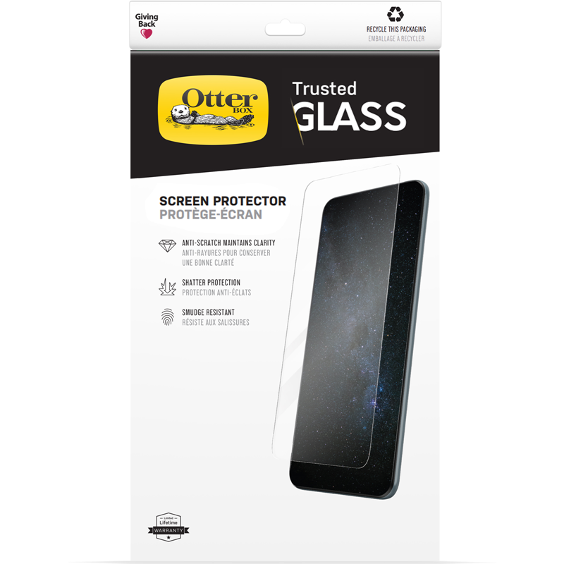 OtterBox Apple iPhone 13 and iPhone 13 Pro Trusted Glass Screen Protector - Clear (77-85951), Drop Protection, Dust Protection, Dual-Layer Protection