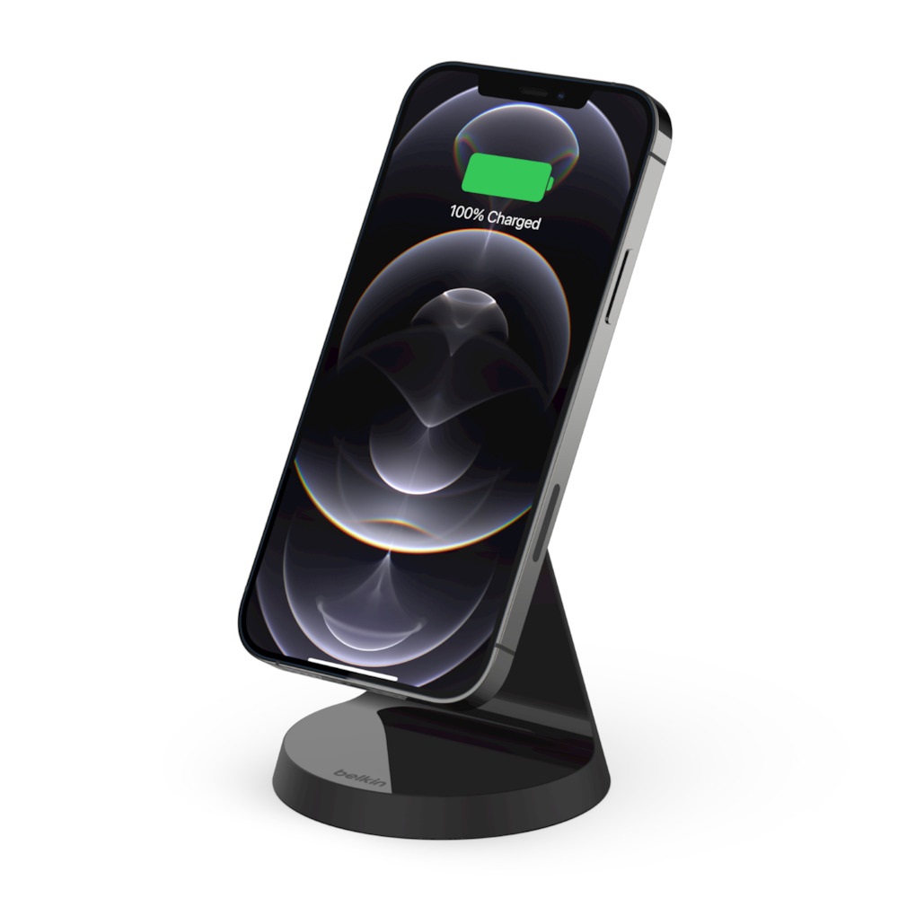 Belkin BOOST↑CHARGE™ Magnetic Wireless Charger Stand 7.5W - Black (WIB003btBK), Perfect magnetic alignment, Magnetic One-handed Placement