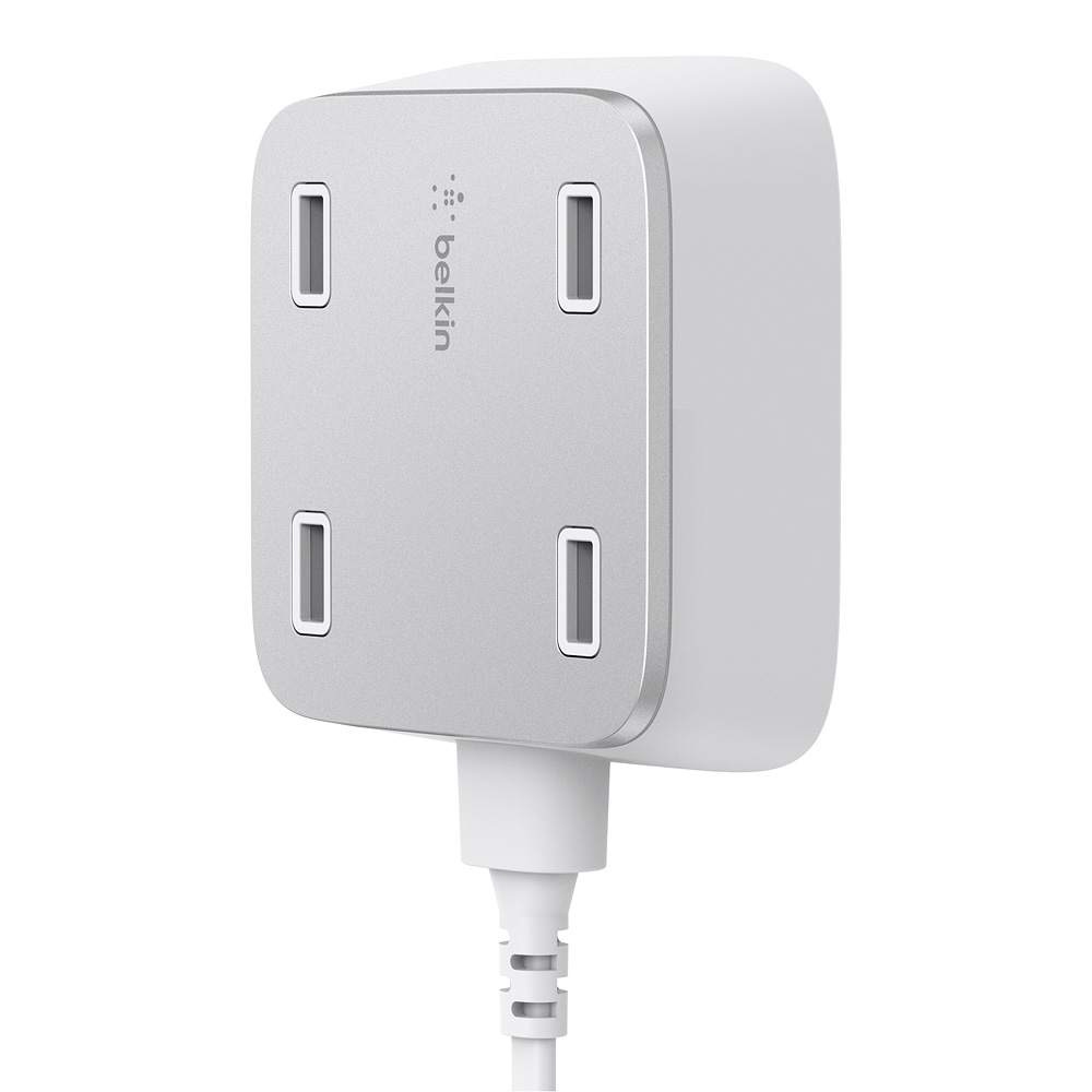 Belkin Family RockStar™ 4-Port USB Charger - White (F8M990bgWHT), $2500 Connected Equipment Warranty, 2-Year Limited Warranty, Universal Compatibility