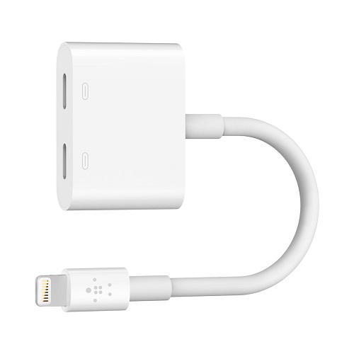 Belkin Lightning Audio + Charge RockStar™ - White (F8J198btWHT), Supports up to 48 kHz, 24-bit audio output, Audio Quality, Dual Functionality