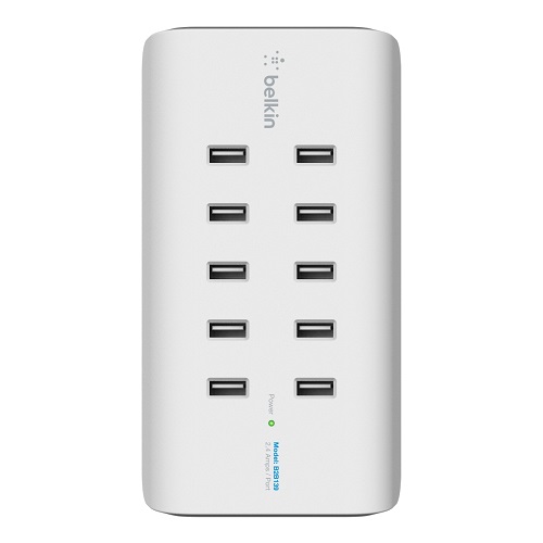 Belkin RockStar™ 10 - Port USB Charging Station - White (B2B139au),120W External Power Supply Output, $5,000 Connected Equipment Warranty