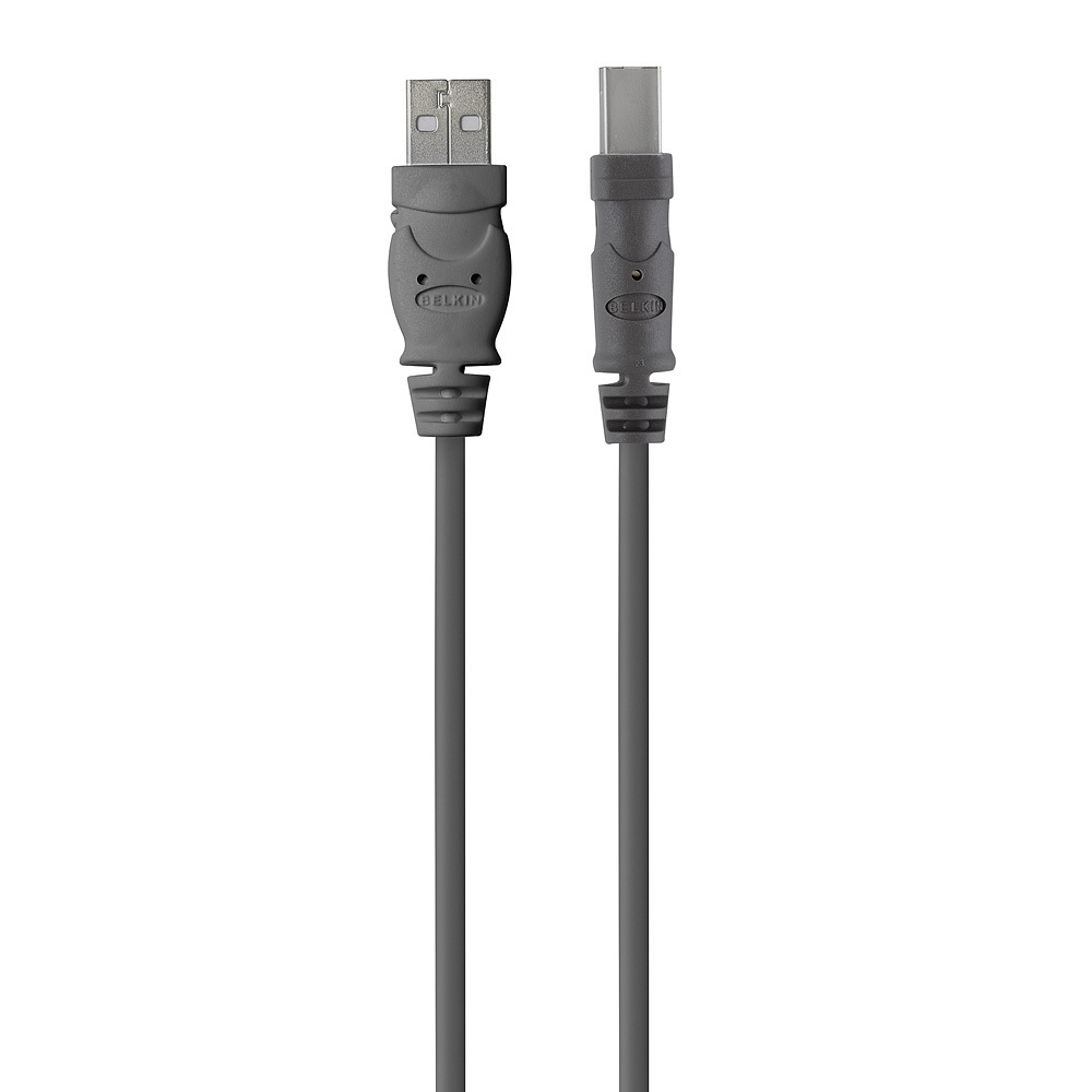 Belkin USB 2.0 Premium Printer Cable - Grey (F3U154bt4.8M), Simple plug and play connectivity,Meets all USB specifications for true compatibility