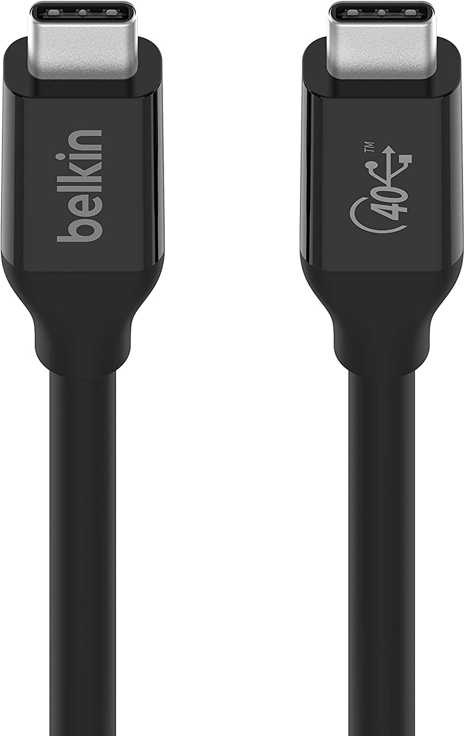 Belkin USB 4.0 Cable (USB-C To USB-C) - Black (INZ001BT0.8MBK) - Maximum performance from a single USB C cable, up to 40 Gbps