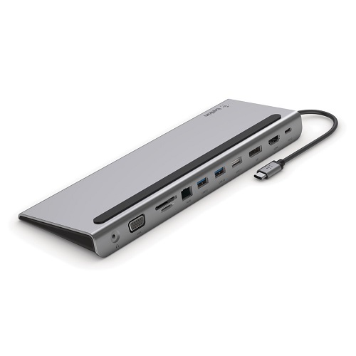 Belkin CONNECT™ USB-C 11-in-1 Multiport Dock - Silver (INC004btSGY), 4K UHD Compatible, 100W Pass-through Power, Up To 5 Gbps Data Transfer
