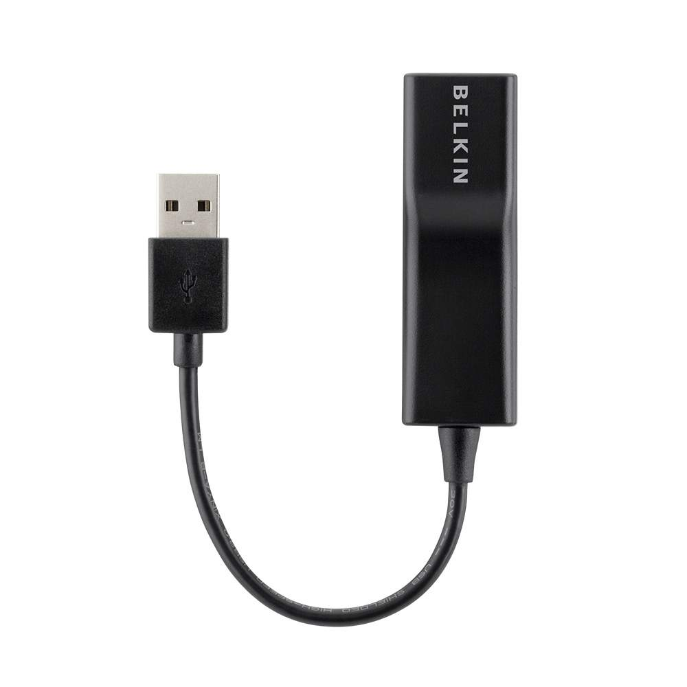 Belkin USB 2.0 Ethernet Adapter - Black (F4U047bt), Ethernet connection for secure network access, Simple plug and play connectivity, portable adapter