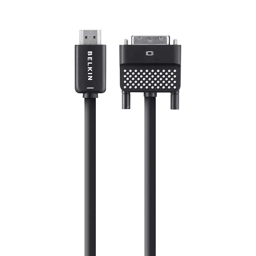 Belkin HDMI to DVI Cable, 1.8M - Black (AV10089bt06), Easy plug and play, Supports Hd 1080P Resolution, Molded-strain relief provides flexibility