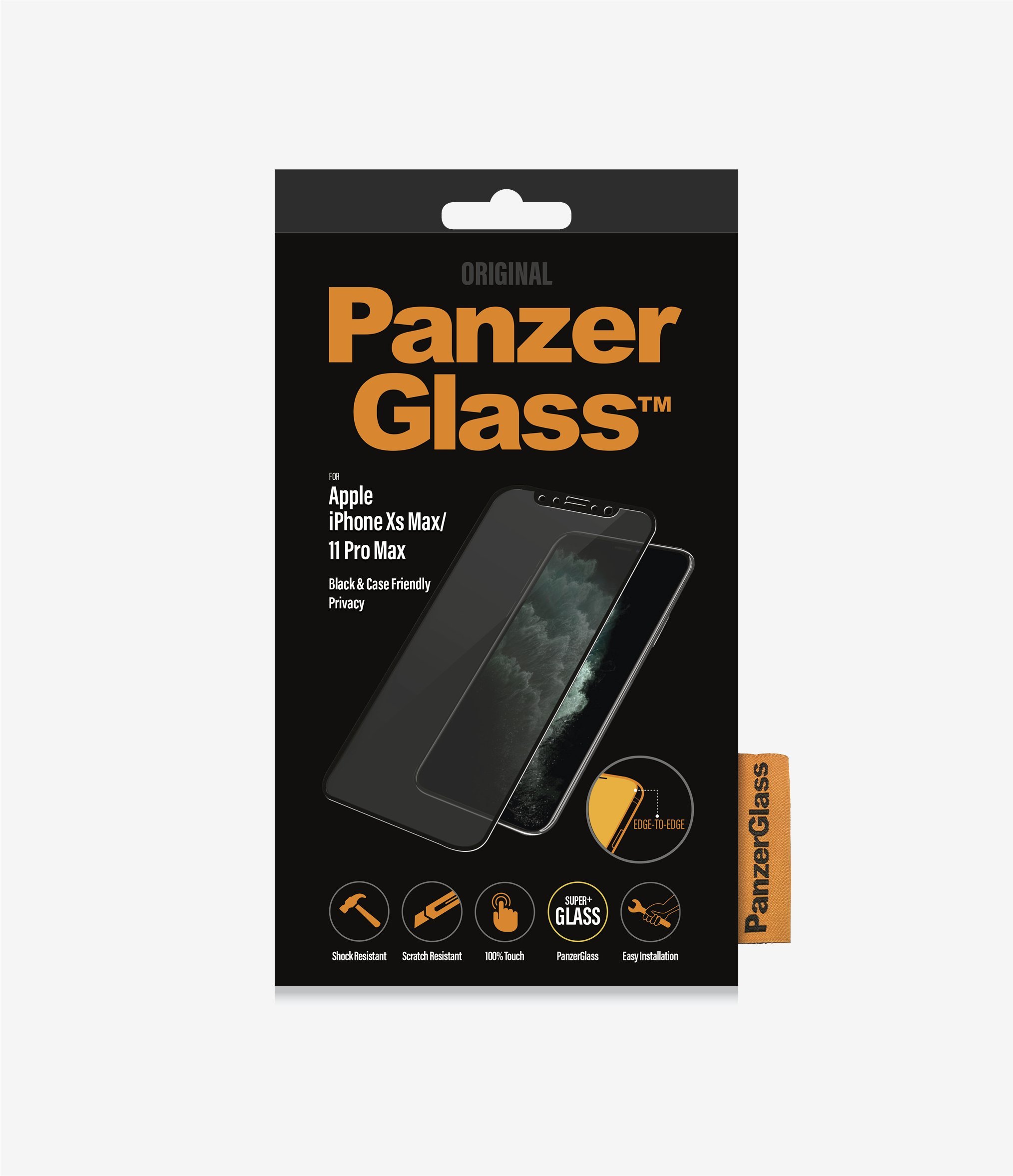 PanzerGlass™ Apple iPhone Xs Max / 11 Pro Max - Privacy (P2666), Privacy filter, Anti-glare coating, Blue light reduction, Original PanzerGlass™
