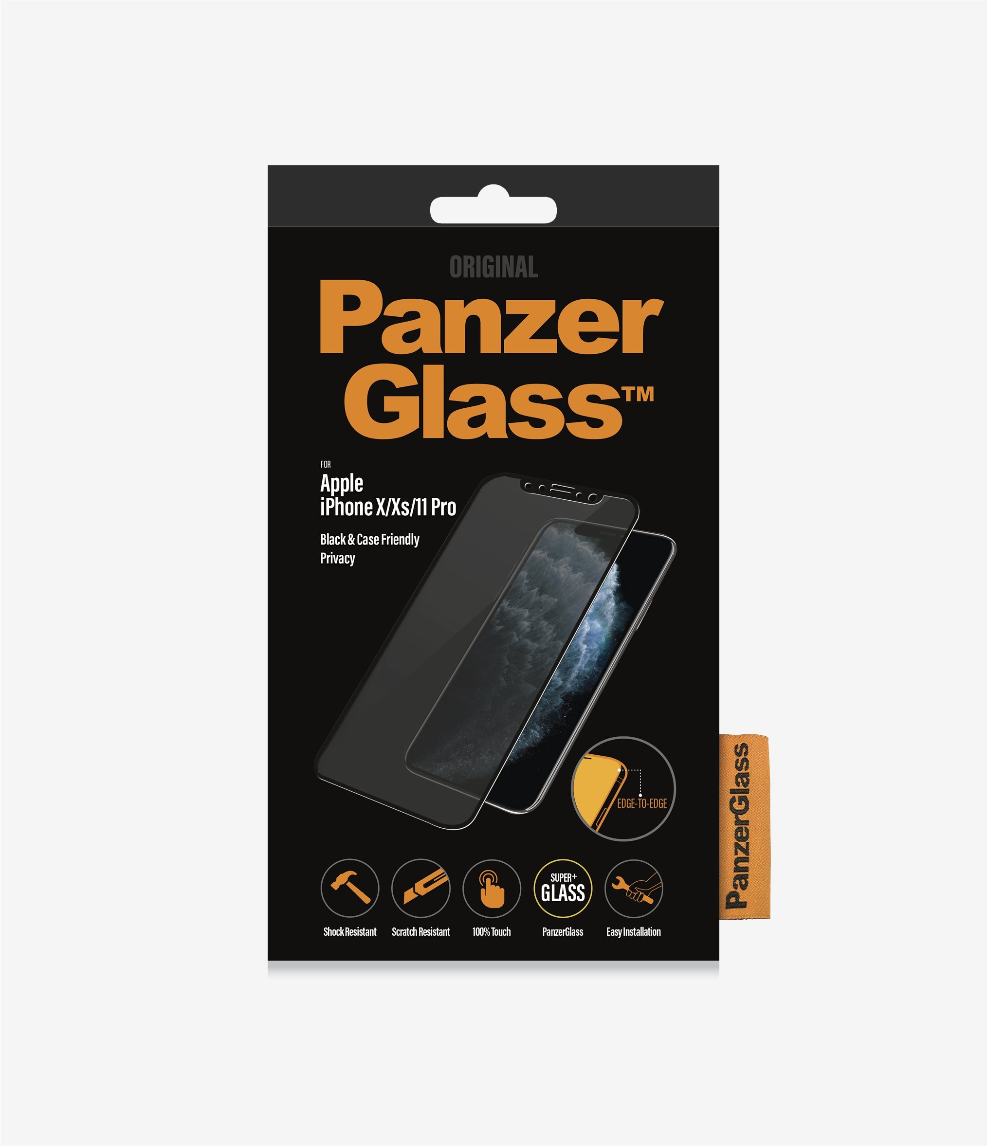 PanzerGlass™ Apple iPhone X / Xs / 11 Pro - Privacy (P2664) - Screen Protector - Anti-glare coating, Blue light reduction, Original PanzerGlass™