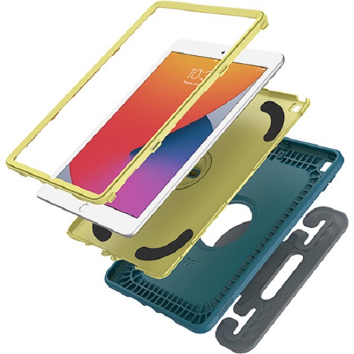 OtterBox Apple iPad (8th gen) and iPad (7th gen) Kids Antimicrobial EasyGrab Tablet Case - Galaxy Runner Blue (77-81187), Grip Ridges