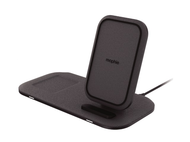 Mophie Wireless Charging Stand + Charge Up to 3 Devices - Black (401305844), Compatible with Qi-enabled phones, Deliver up to 15W of power