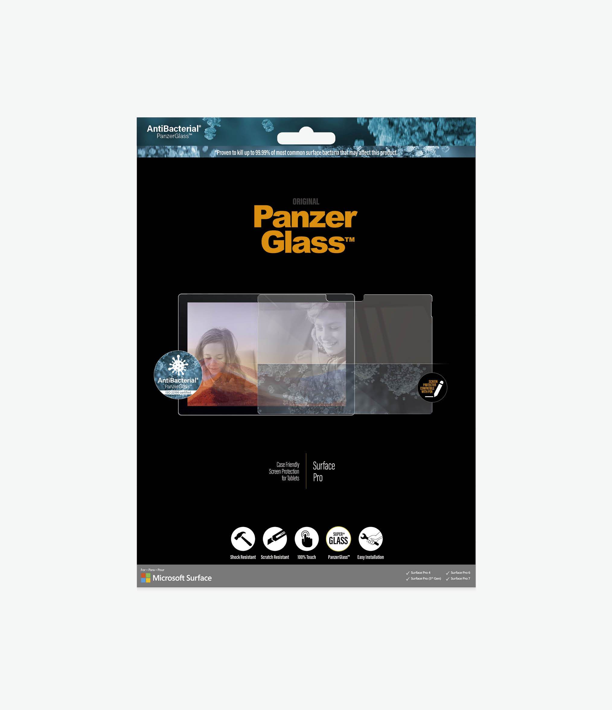 PanzerGlass™ Microsoft Surface Pro 4/Pro 5.Gen/Pro6/Pro7 - Clear Glass (6251) - Screen Protector - Full Frame Coverage, Rounded edges, Crystal clear