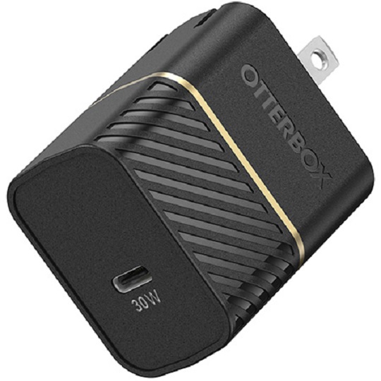 OtterBox USB-C Fast Charge Wall Charger(Type I) - Black Shimmer (78-80485), Drop Tested And Wrapped In A Tough Exterior, Small And Fast,