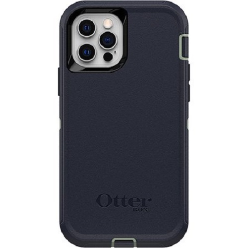 Otterbox Apple iPhone 12 and iPhone 12 Pro Defender Series Case - Varsity Blues (77-65402), Wireless Charging Compatible, Holster/Kickstand